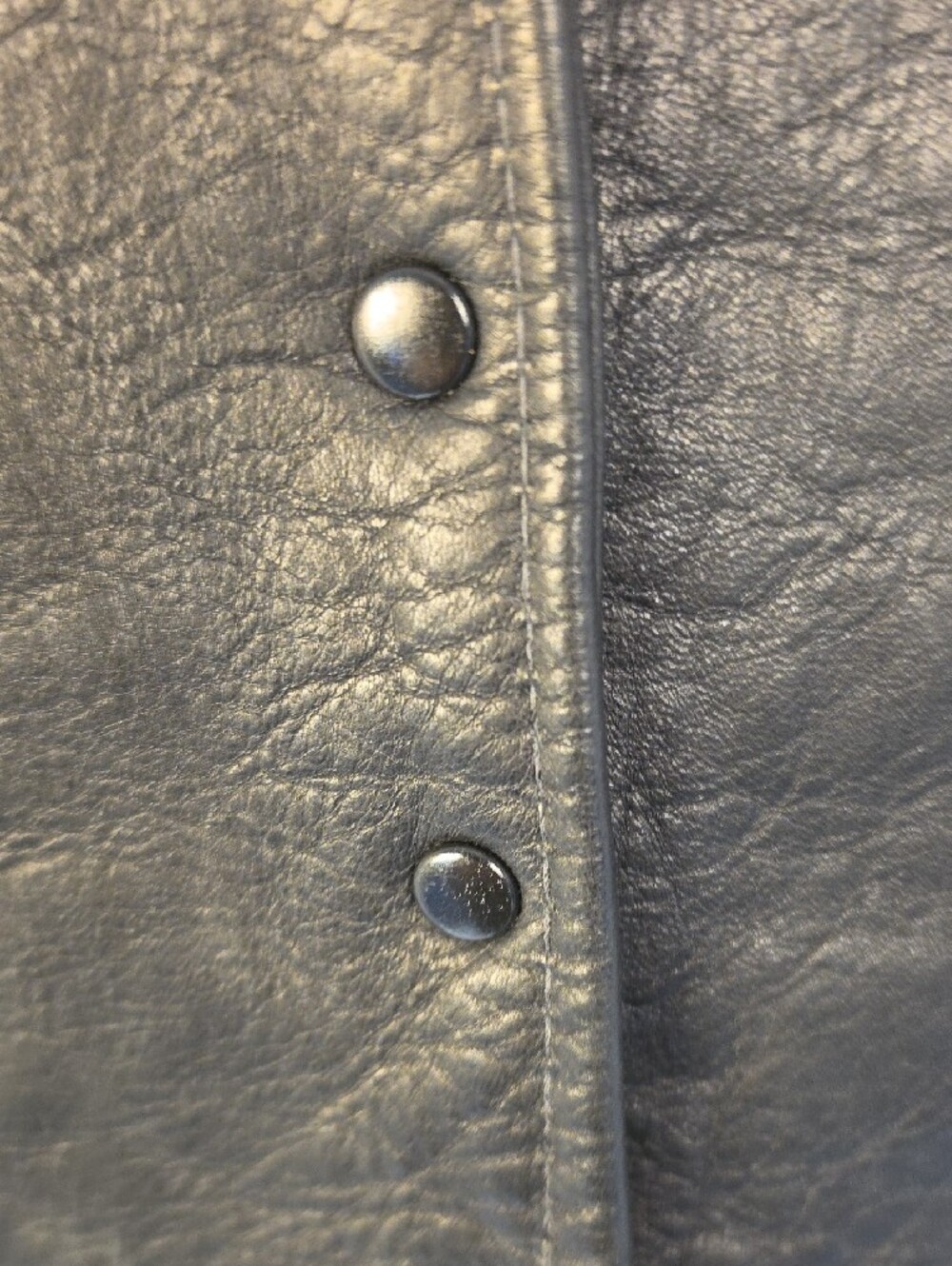 Rose Leather Works Sleeveless Black Leather Snap Button Vest With Lace Detailing - Picture 2 of 10